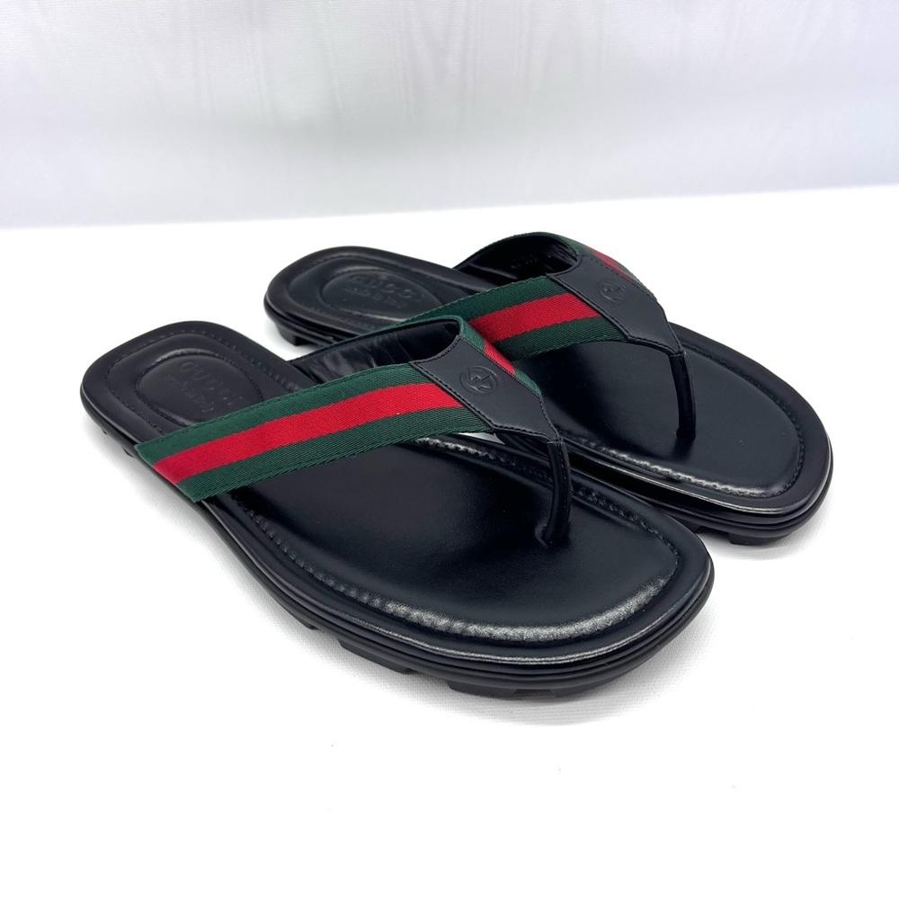 Gucci
Web & Leather Thong Sandals